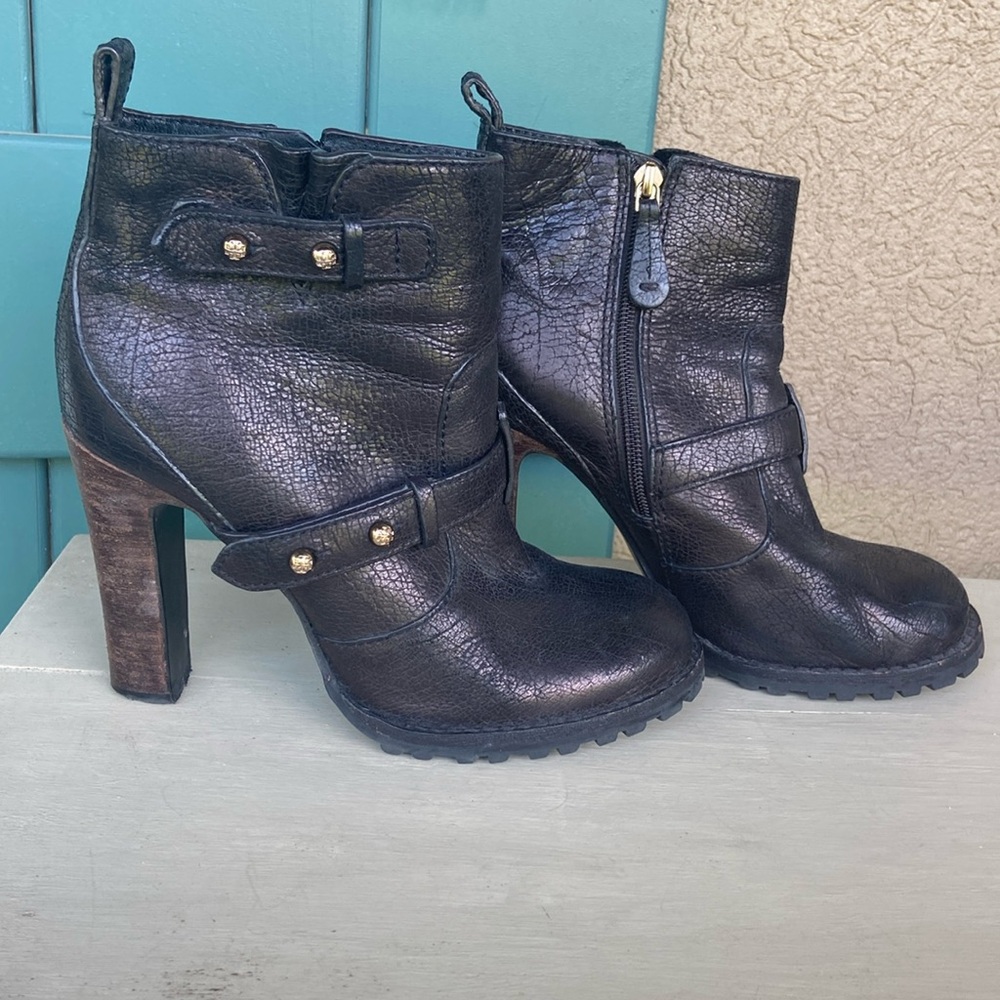 Tory Burch Black Leather Ankle Boots